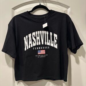 NWT Black Nashville American Flag Graphic Tee Size Small